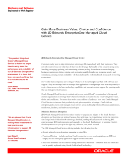 JD Edwards (JDE) EnterpriseOne Managed Cloud Service