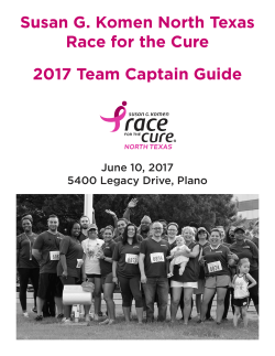 Susan G. Komen North Texas Race for the Cure 2017 Team Captain