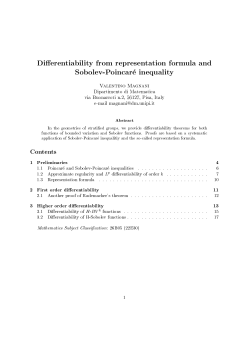 Differentiability from representation formula and Sobolev