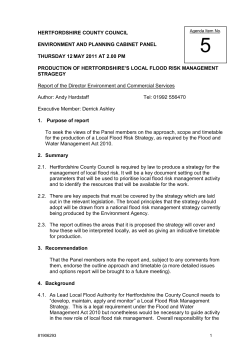 Production of Hertfordshires Local Flood Risk Management Strategy