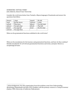 HOMEWORK: TZUTUJIL VERBS1 John Alderete, Simon
