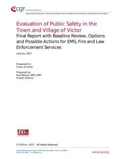 Evaluation of Public Safety in the Town and Village of Victor