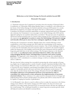 Denmark`s Non-paper on the Lisbon Strategy