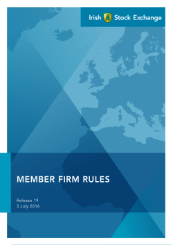 Member Firm Rules - Irish Stock Exchange
