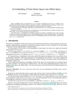 On Embedding of Finite Metric Spaces into Hilbert Space - CS