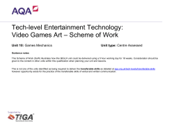 Tech-level Entertainment Technology: Video Games Art