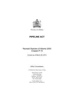 Pipeline Act - Alberta Queen`s Printer