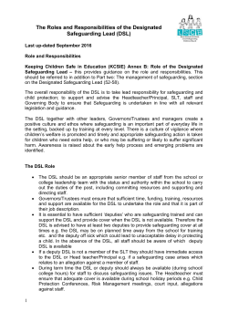 Safeguarding Designated Senior Person (DSP)
