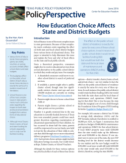 How Education Choice Affects State and District Budgets