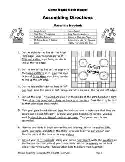 Game Board Book Report