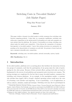 Switching Costs in Two-sided Markets