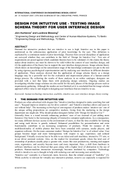 design for intuitive use - testing image schema