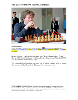 Kenyan chess will get a much needed boost when one of the world