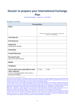 Format dossier for exchange programs