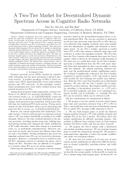 A Two-Tier Market for Decentralized Dynamic Spectrum Access in