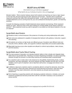 BELIEFS drive ACTIONS