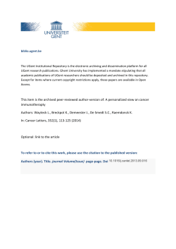 A personalized view on cancer immunotherapty Authors