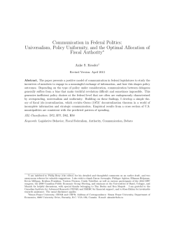 Communication in Federal Politics: Universalism, Policy