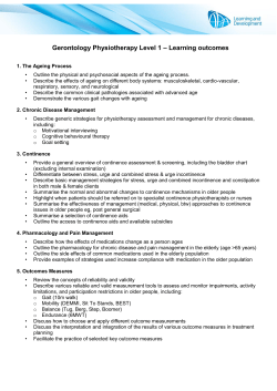 Learning outcomes - Australian Physiotherapy Association