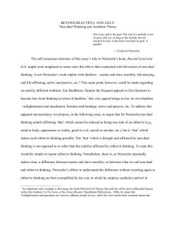 BEYOND BEAUTIFUL AND UGLY: Non-dual Thinking and Aesthetic