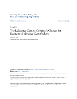 The Relevance Games: Congress`s Choices for Economic