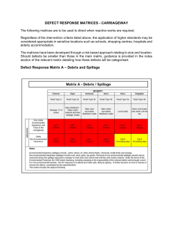 Suffolk Highways Defect Response Matrices