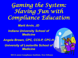 Gaming The System: Having Fun with Compliance Education