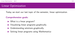 Linear Optimization