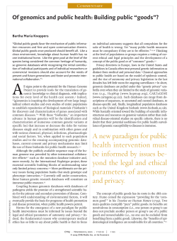 Knoppers-Of genomics and public health