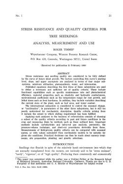 stress resistance and quality criteria for tree seedlings