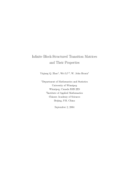 Infinite Block-Structured Transition Matrices and Their Properties