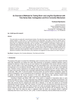 and Long-Run Equilibrium with Time Series Data: Cointegration and