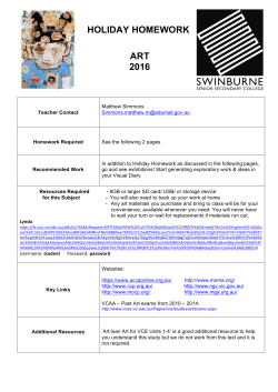 holiday homework art 2016 - Swinburne Senior Secondary College