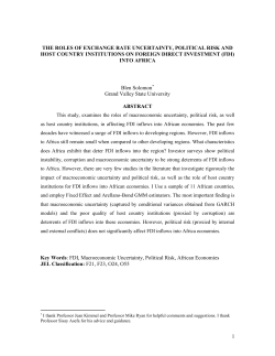 The Role of Exchange Rate Uncertainty and Political Risk on