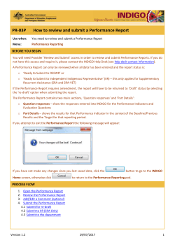 PR-03P How to review and submit a Performance Report