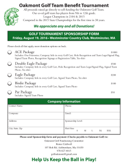 Oakmont Golf Team Benefit Tournament Help Us Keep the Ball in