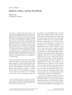Ethnicity, Ethics, and the Deaf-World