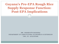 Guyana`s Pre-EPA Rough Rice Supply Response Function