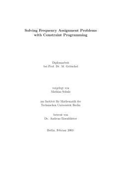 Solving Frequency Assignment Problems with Constraint