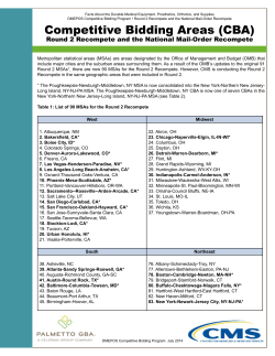 Round 2 Recompete Competitive Bidding Areas Fact Sheet