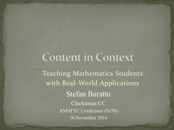 Content in Context: Teaching Students with Real-World