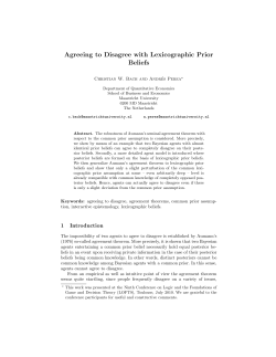 Agreeing to Disagree with Lexicographic Prior Beliefs