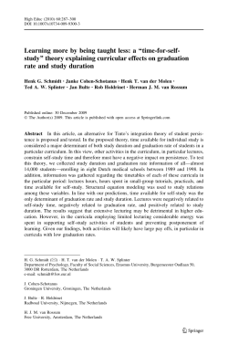 Learning more by being taught less: a &ldquo;time-for-self