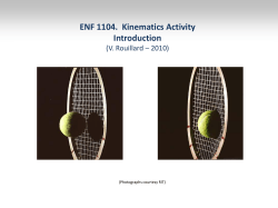 ENF 1104. Kinematics Activity Introduction