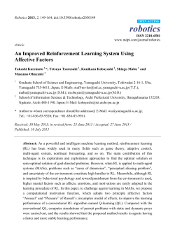 An Improved Reinforcement Learning System Using Affective