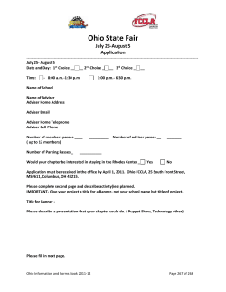 Ohio State Fair July 25-August 5 Application