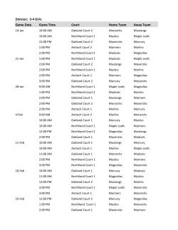 Division: 3-4 Girls Game Date Game Time Court Home Team Away