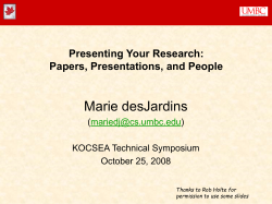 Presenting Your Research: Papers