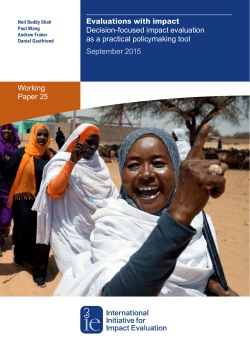 Decision-focused evaluations - International Initiative for Impact