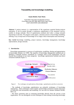 Traceability and knowledge modelling